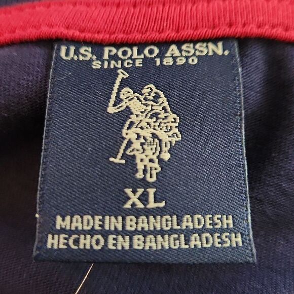 New with tag, U.S.POLO ASSN. men's XL maroon and navy long sleeve shirt - Picture 5 of 7